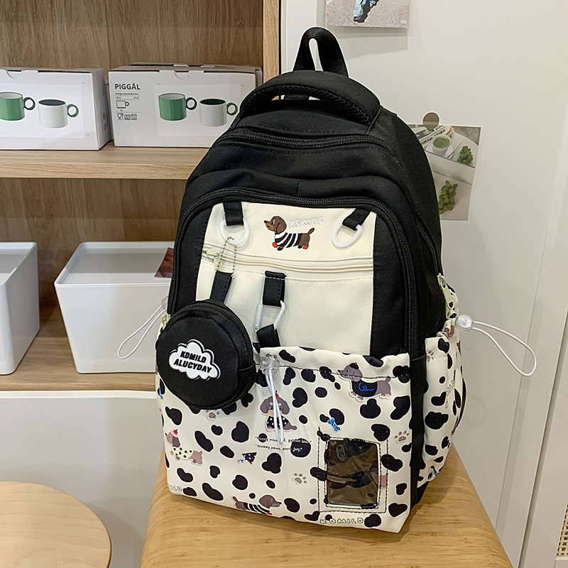 School Backpack Teen - Tatlı Kolej Tarzı Eklenmiş Sırt Çantası