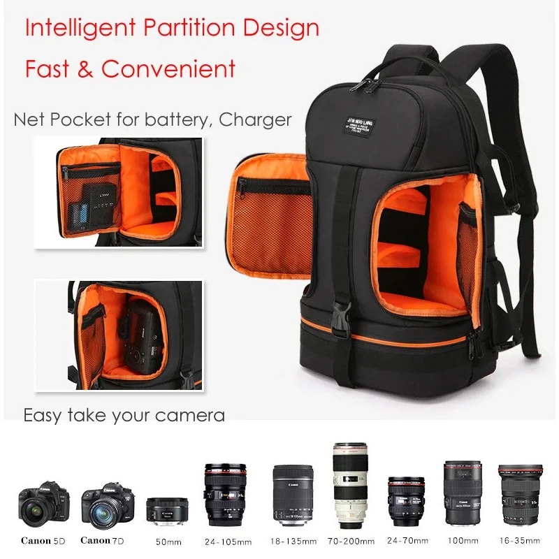 Laptop Backpack 15.6 - Su Geçirmez Video Kamera Sırt Çantası,